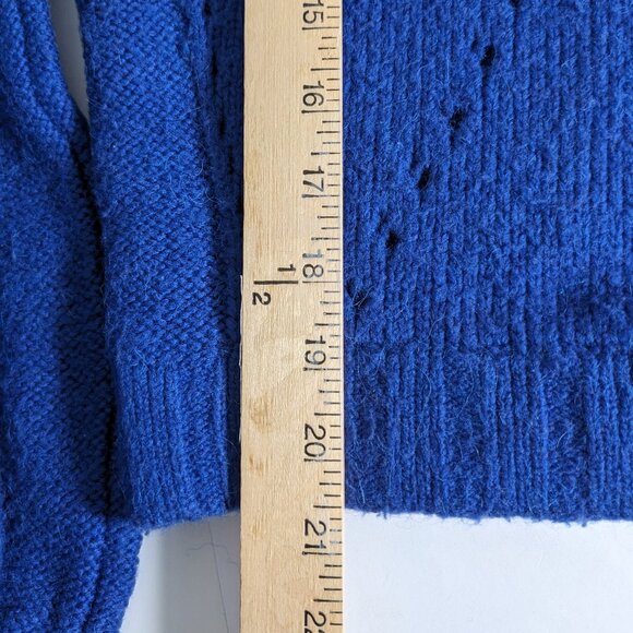 For Love and Lemons Knitz Mia Pointelle Cobalt Royal Blue Pullover Sweater Small - Picture 11 of 13